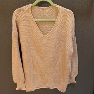 Women's V-Neck Sweater - Cream